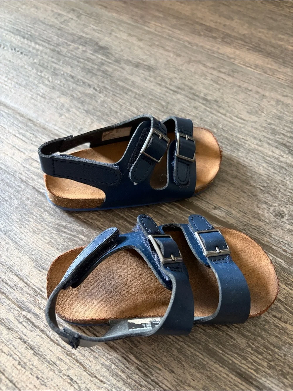 wonder nation Navy Double-Buckle Kids Sandals